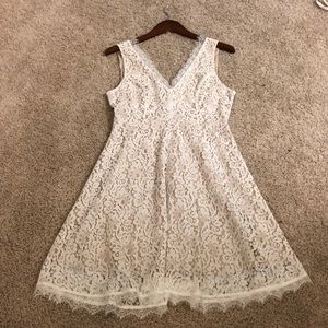 White Lace Low Back Dress